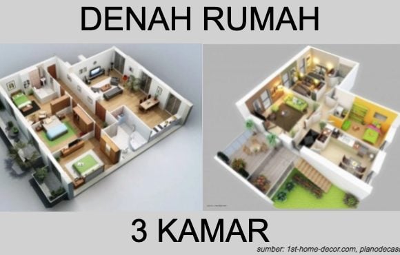 denah rumah 3 kamar minimalis