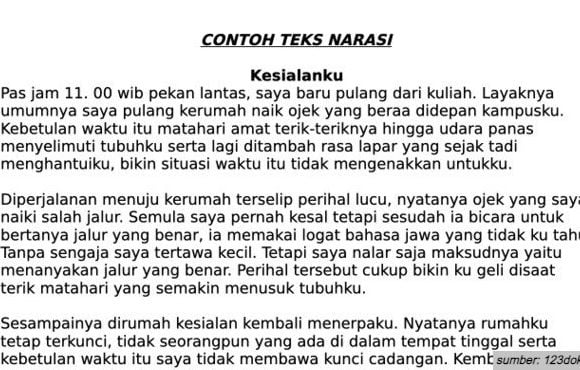 contoh teks narasi