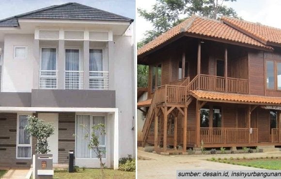 rumah 2 lantai sederhana di kampung