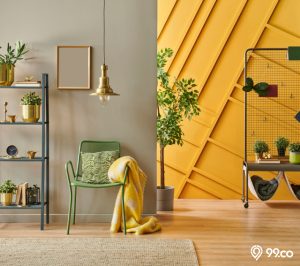 interior rumah industrial warna kuning