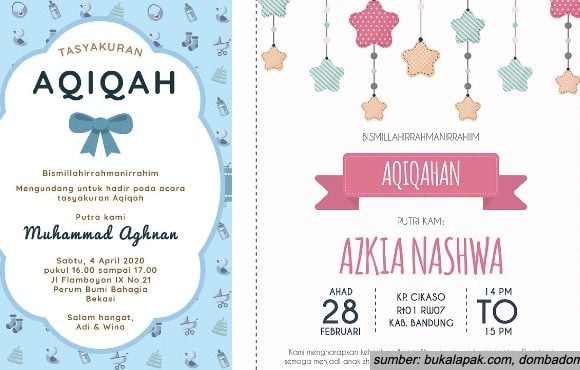 Contoh Undangan Aqiqah