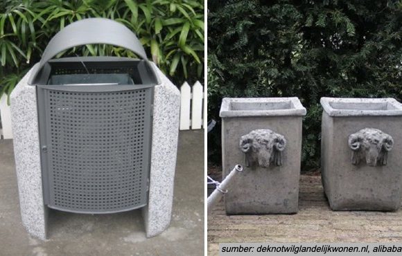 desain bak sampah beton