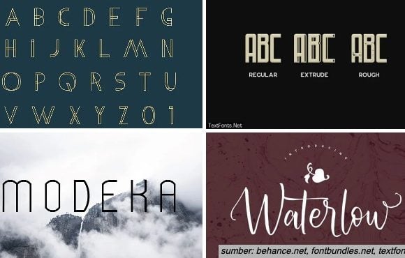 nama font aesthetic