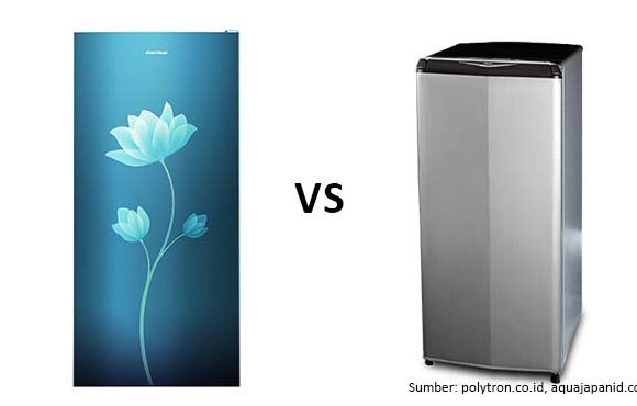 perbandingan kulkas polytron vs aqua