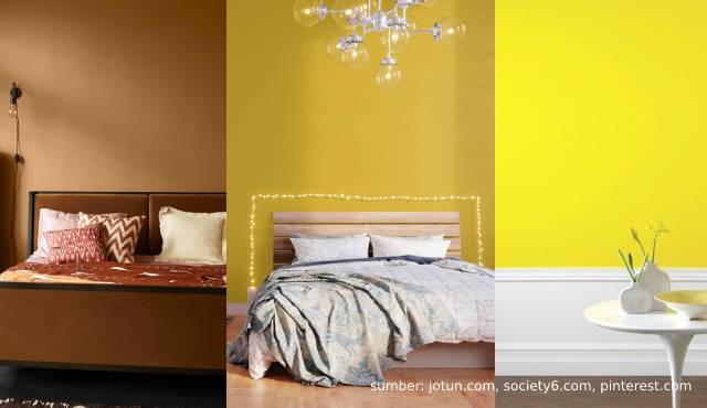 Desain Cat Kamar Tidur Warna Kuning