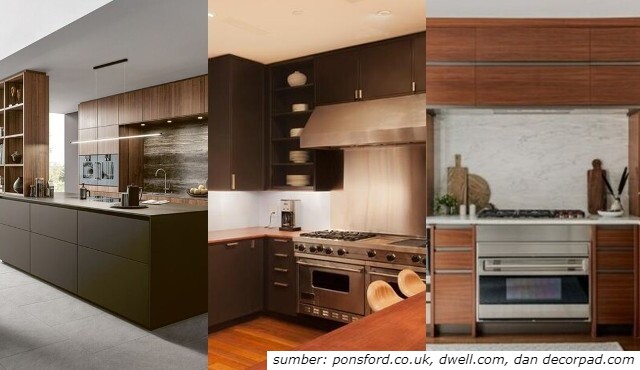 inspirasi desain dapur warna coklat