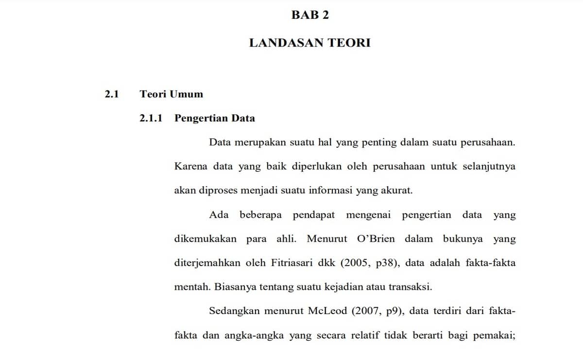 contoh landasan teori