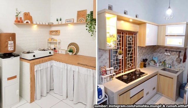 desain dapur kecil bentuk l