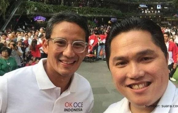 sandiaga uno dan erick thohir