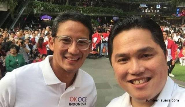 sandiaga uno dan erick thohir