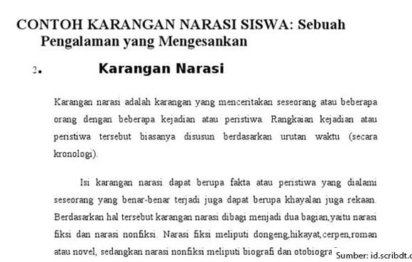 contoh karangan narasi