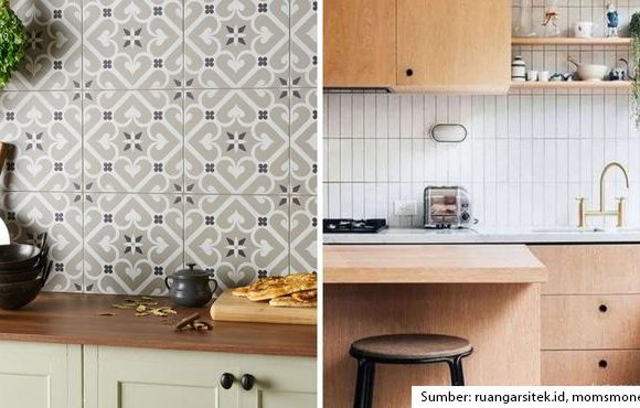 keramik dinding dapur motif kotak