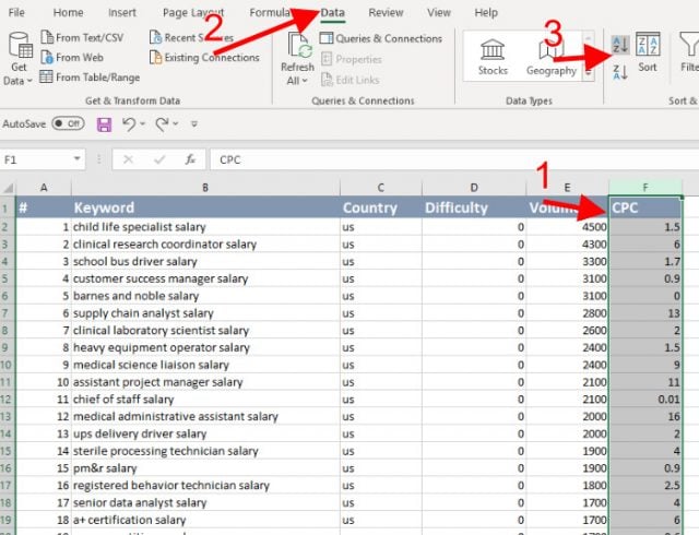 cara mengurutkan data di excel