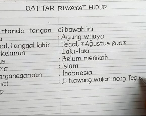 contoh cv tulis tangan