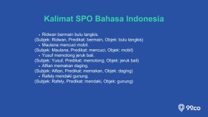 contoh kalimat spo yang benar