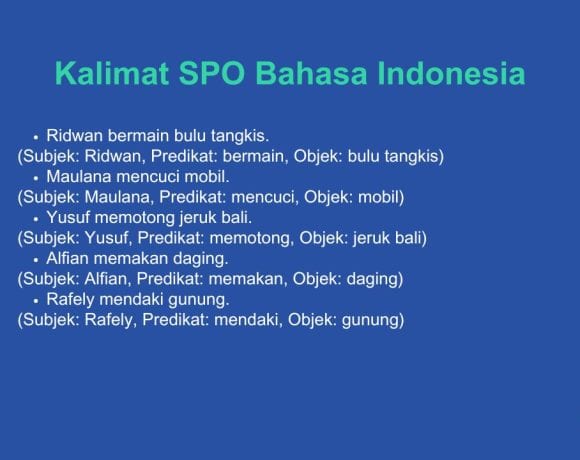 contoh kalimat spo yang benar