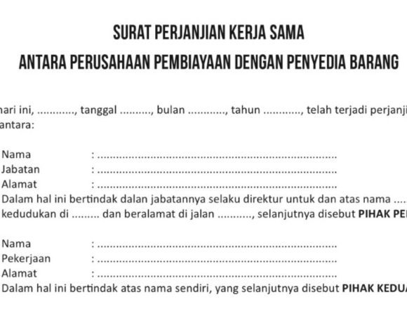 contoh surat perjanjian kerjasama