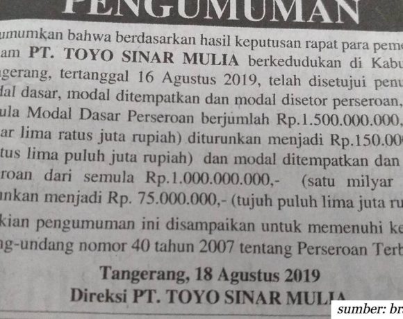 contoh iklan pemberitahuan