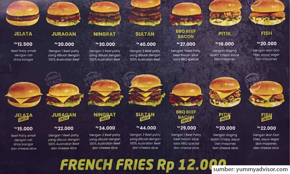 menu burger bangor