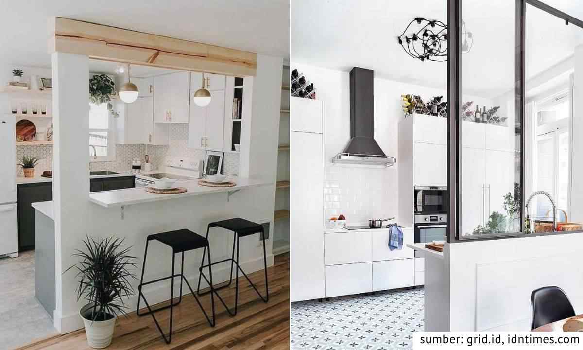 desain sekat ruang tamu dan dapur