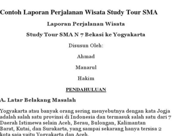 contoh laporan study tour