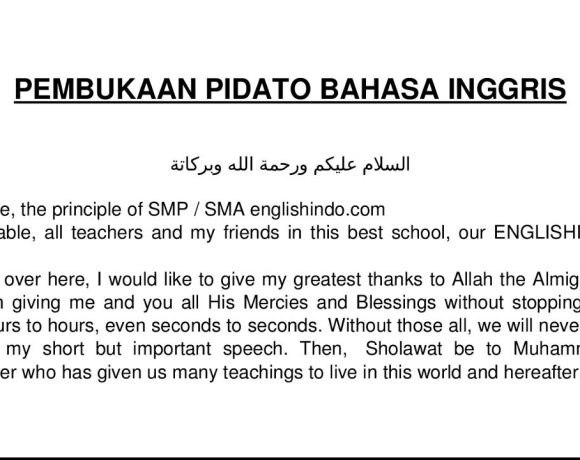 pembukaan pidato bahasa inggris