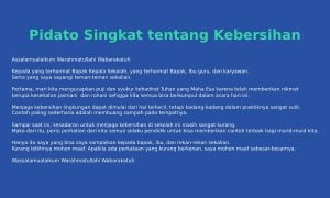 pidato singkat tentang kebersihan