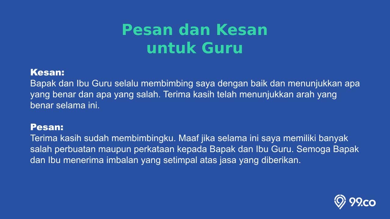 contoh kesan dan pesan untuk guru singkat