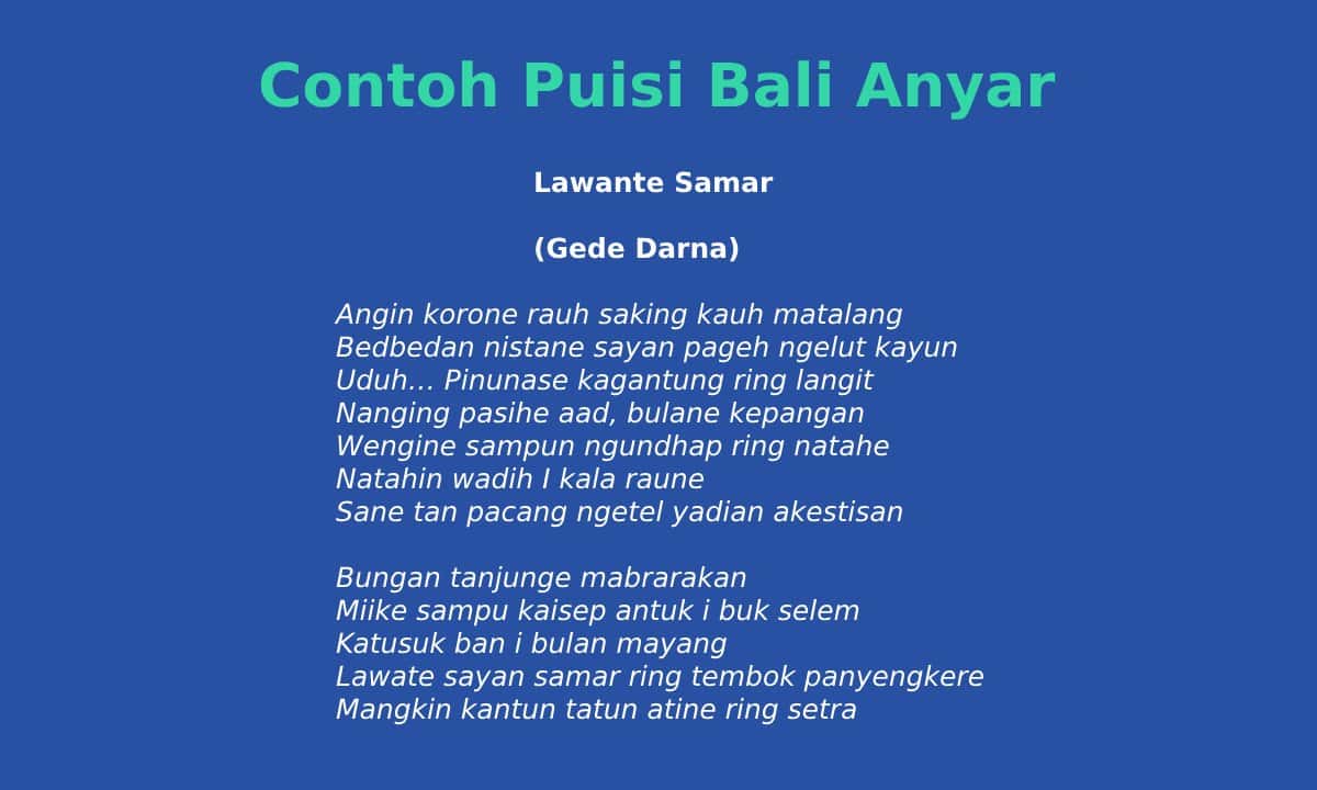 puisi bali anyar