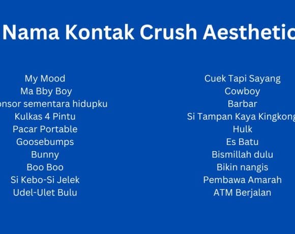 Nama Kontak Crush Aesthetic