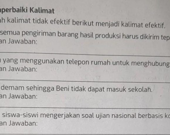 contoh soal kalimat efektif