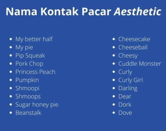 nama kontak pacar aesthetic