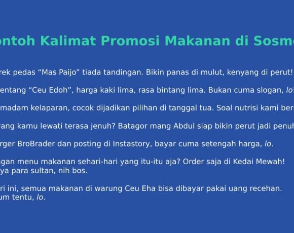 contoh kalimat promosi makanan di sosmed