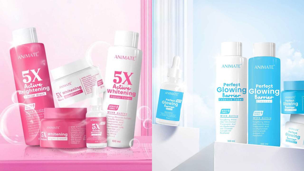 perbedaan skincare animate pink dan biru