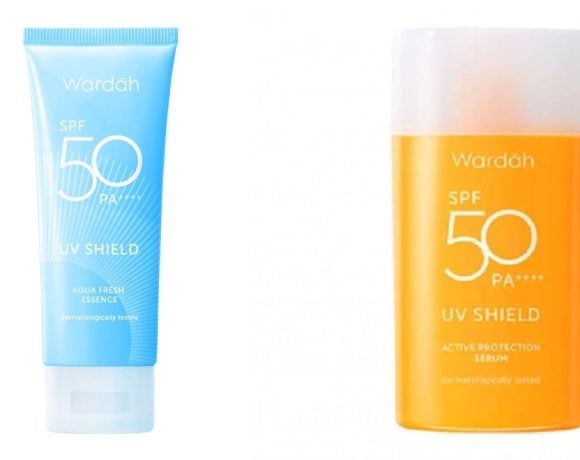 perbedaan sunscreen wardah spf 50 biru dan orange