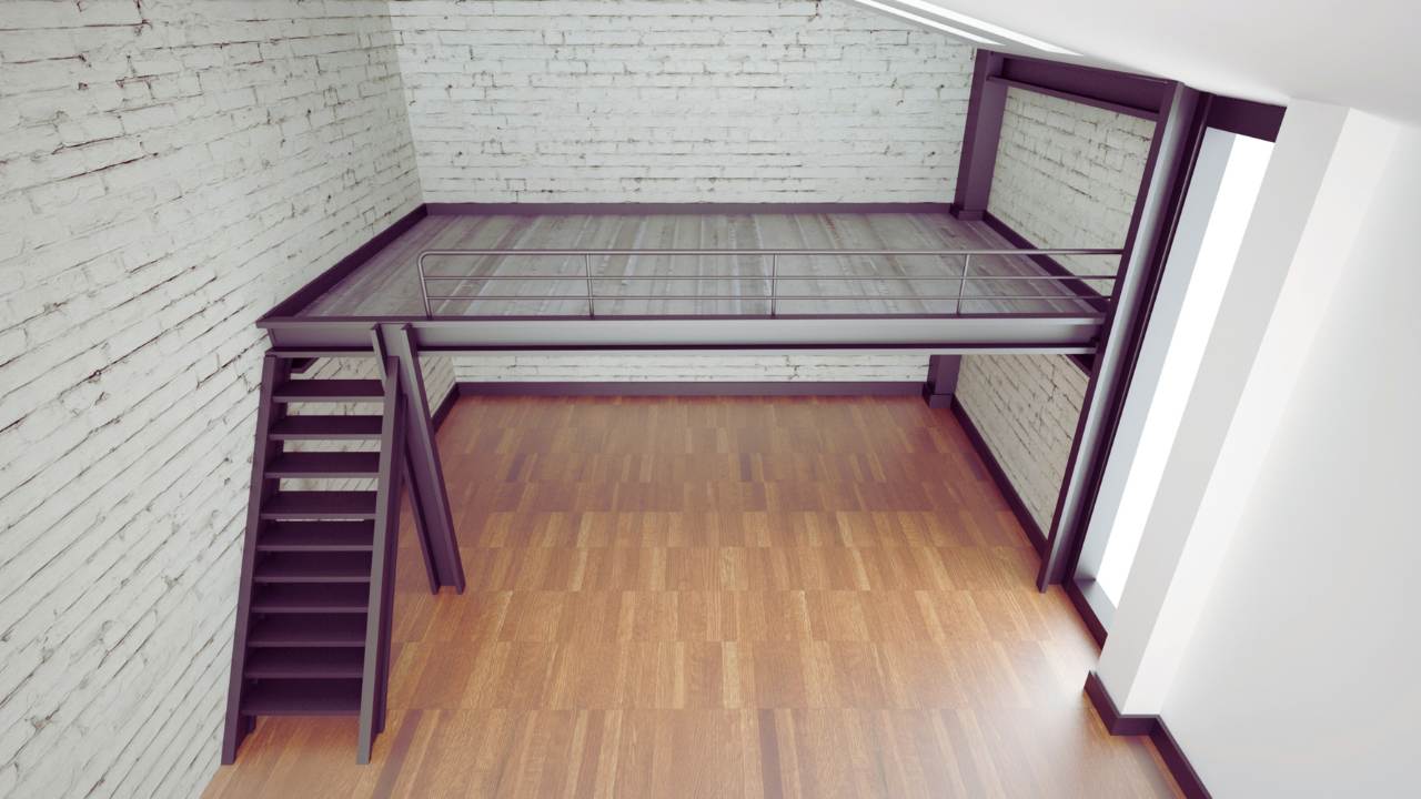 desain mezzanine kamar 3x3